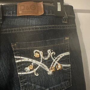 D&G low rise embroidered jeans